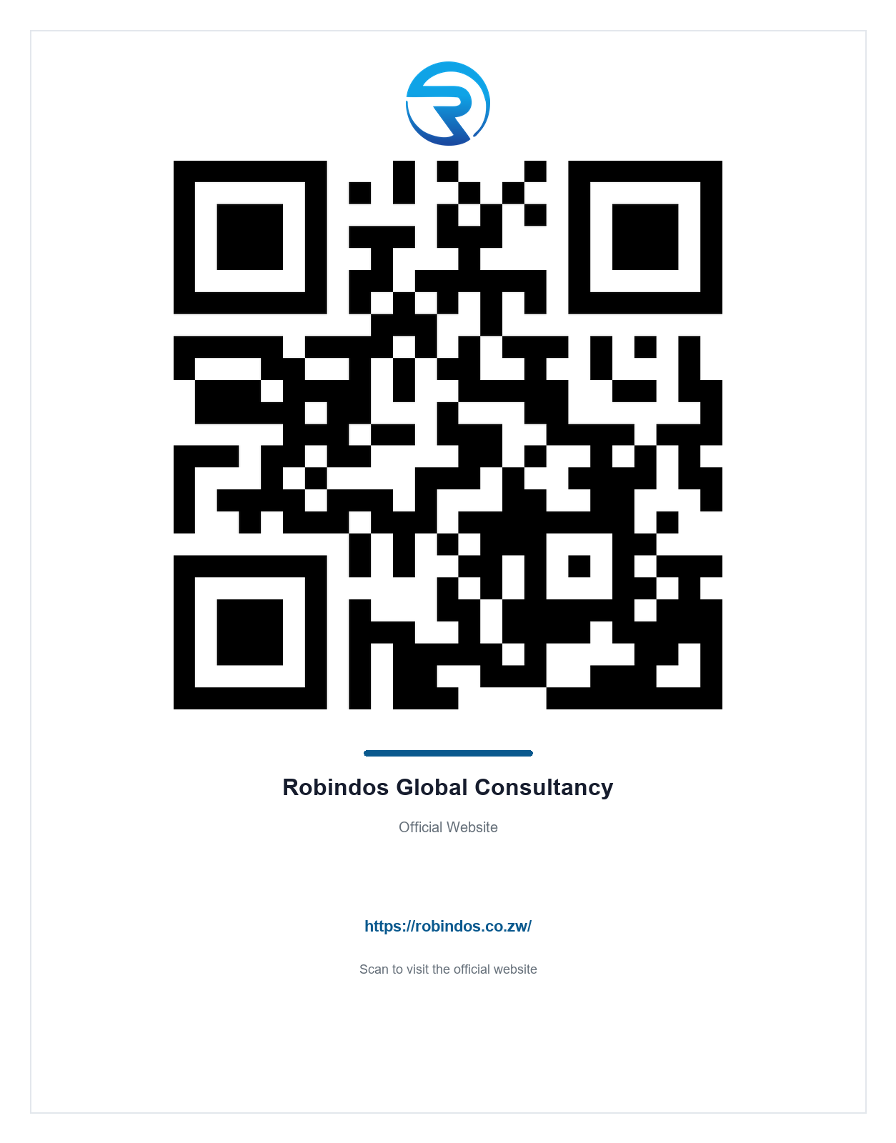 QR code for Robindos services in Zimbabwe